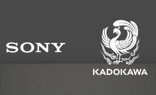 Sony headquarters and Kadokawa Corporation logo, representing potential media acquisition